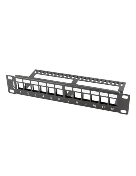 Patch panel lanberg 12 puertos 1u organizador modulos keystone negro Patch panel lanberg 12 puertos 1u organizador modulos keystone negro