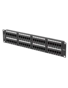 Patch panel lanberg 48 puertos 2u 19 pulgadas cat.6 negro