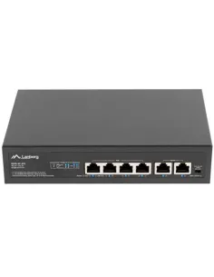 Switch lanberg 6 puertps 100mb 4xpoe+ -  2x fast ether 60w rack 10 pulgadas - 19 pulgadas