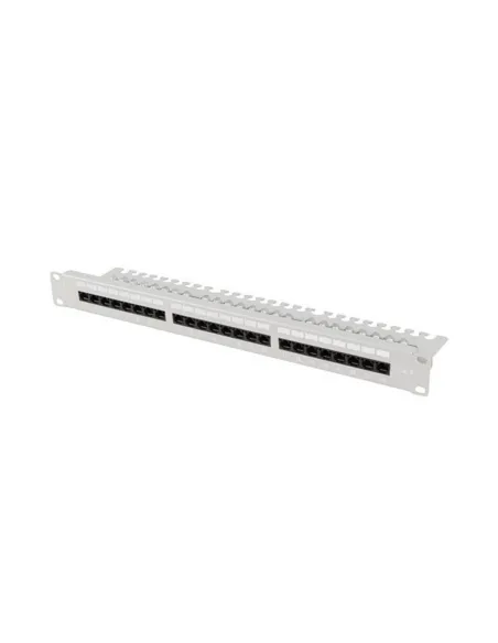 Patch panel lanberg 24 puertos 1u 19 pulgadas cat.6 utp con organizador cables gris