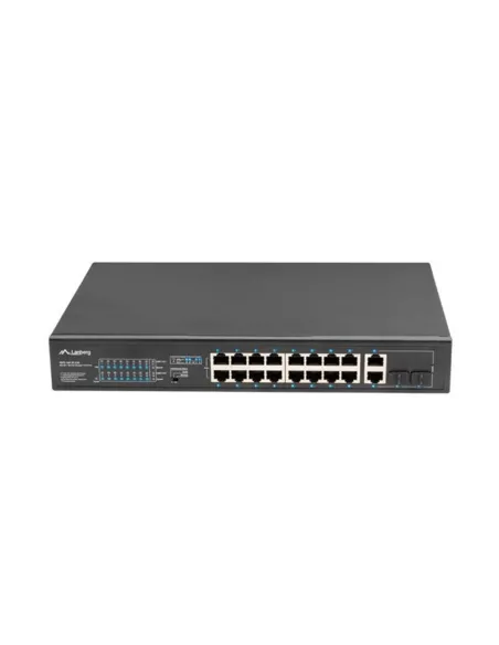 Switch lanberg 18 puertos 100mb 16xpoe+ - 2x gbit ether 250w rack 19 pulgadas