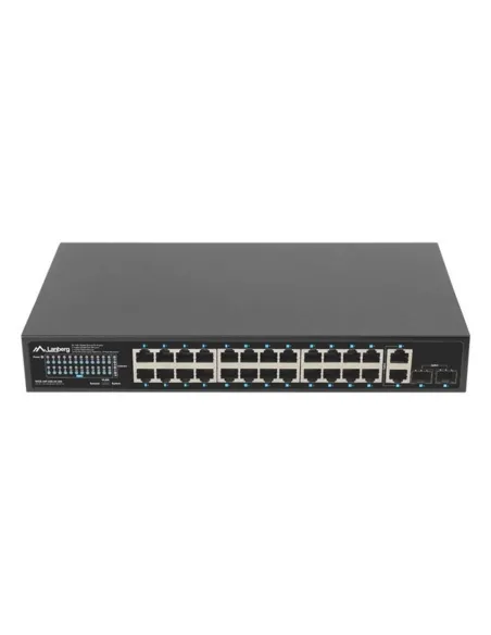 Switch lanberg 24 puertos 1gb poe+ - 2x sfp 2x gbit ethernet 360w rack 19 pulgadas