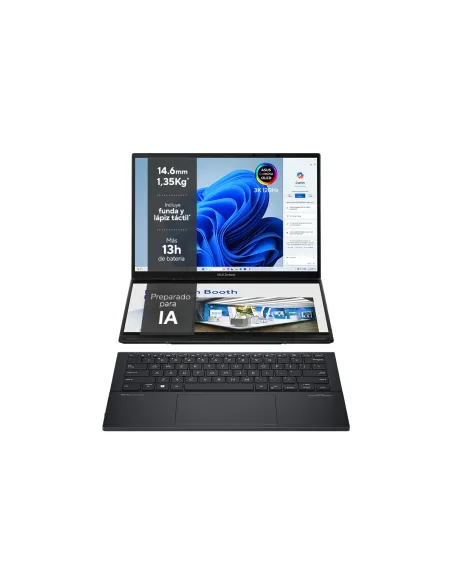 ASUS Zenbook Duo OLED UX8406CA-PZ152W - Ordenador Portátil 14" WQXGA+ 120Hz (Intel Core Ultra 9 285H, 32GB RAM, 1TB SSD, Arc