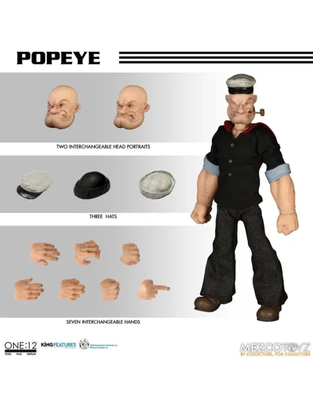Figura mezco toyz popeye one:12 collective re - run popeye 15.5cm