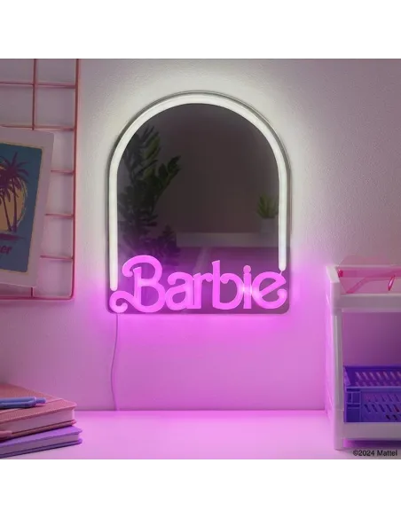 Espejo de neón led de montaje en pared barbie