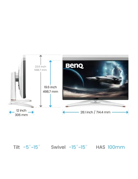 BenQ EX321UX pantalla para PC 80 cm (31.5") 3840 x 2160 Pixeles 4K Ultra HD LED Blanco