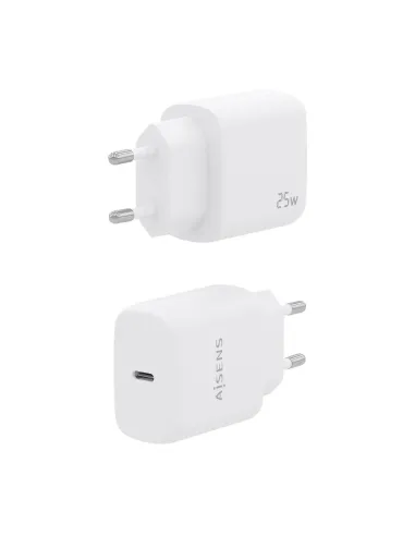 AISENS Cargador USB-C PD3.0 1 Puerto 1xUSB-C 25W, Blanco