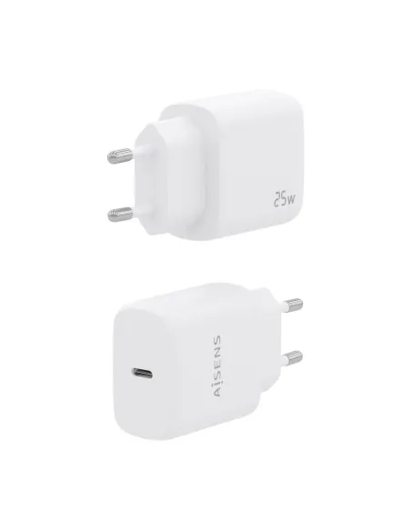 AISENS Cargador USB-C PD3.0 1 Puerto 1xUSB-C 25W, Blanco