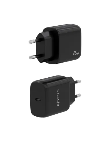 AISENS Cargador USB-C PD3.0 1 Puerto 1xUSB-C 25W, Negro