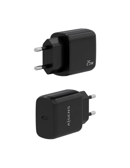 AISENS Cargador USB-C PD3.0 1 Puerto 1xUSB-C 25W, Negro
