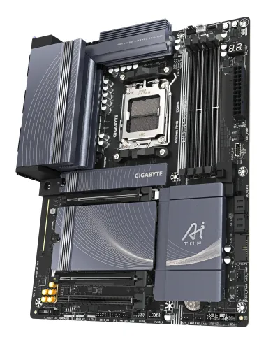 GIGABYTE B850 AI TOP Placa Base - Procesadores AMD Ryzen Serie 9000, 16+2+2 fases VRM digitales, hasta 8600MHz DDR5 (OC),