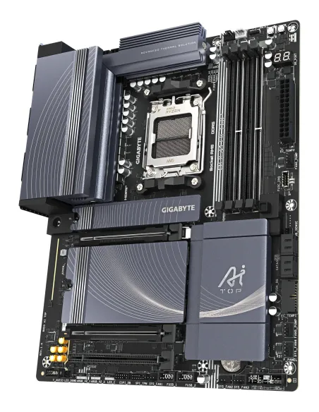 GIGABYTE B850 AI TOP Placa Base - Procesadores AMD Ryzen Serie 9000, 16+2+2 fases VRM digitales, hasta 8600MHz DDR5 (OC),