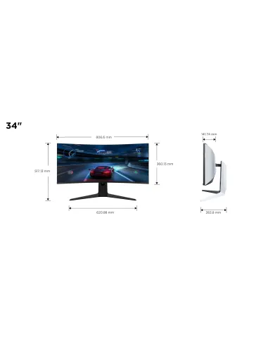 TCL R83 34R83Q pantalla para PC 94 cm (37") 3440 x 1440 Pixeles LED Negro, Blanco