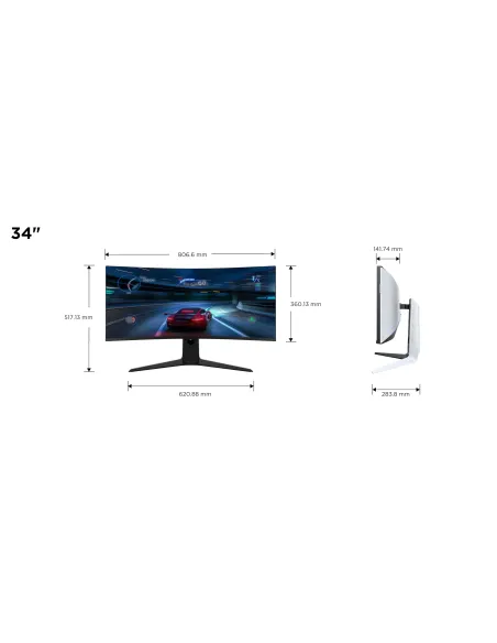 TCL R83 34R83Q pantalla para PC 94 cm (37") 3440 x 1440 Pixeles LED Negro, Blanco