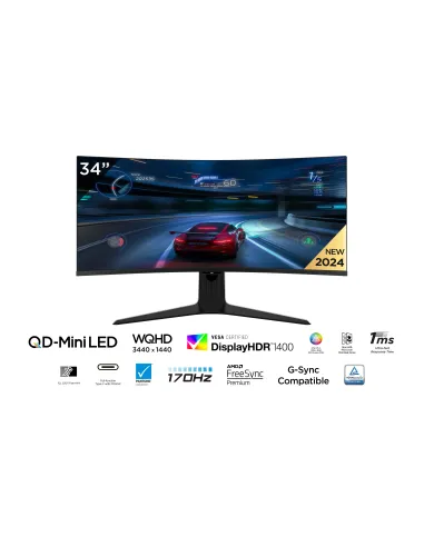 TCL R83 34R83Q pantalla para PC 94 cm (37") 3440 x 1440 Pixeles LED Negro, Blanco