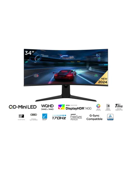 TCL R83 34R83Q pantalla para PC 94 cm (37") 3440 x 1440 Pixeles LED Negro, Blanco