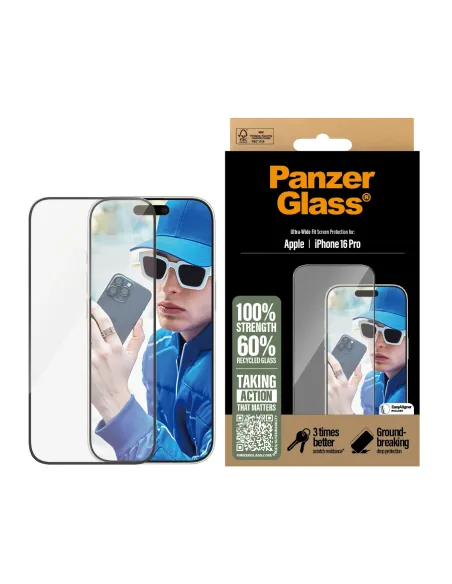 PanzerGlass ® Screen Protector iPhone 16 Pro | Ultra-Wide Fit Protector de pantalla Apple 1 pieza(s)