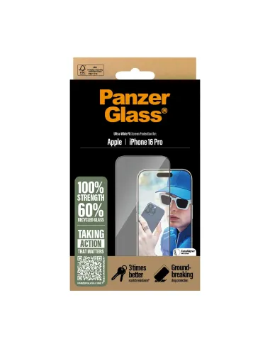 PanzerGlass ® Screen Protector iPhone 16 Pro | Ultra-Wide Fit Protector de pantalla Apple 1 pieza(s)