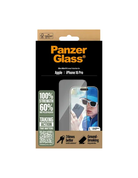 PanzerGlass ® Screen Protector iPhone 16 Pro | Ultra-Wide Fit Protector de pantalla Apple 1 pieza(s)