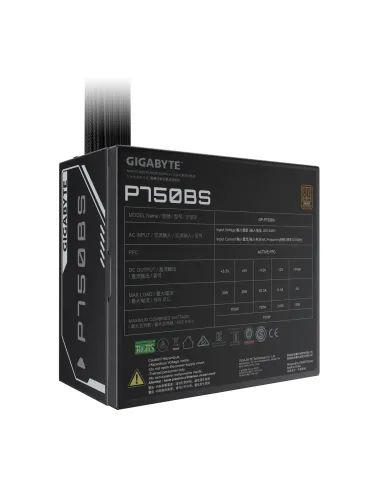 GIGABYTE P750BS Fuente de Alimentación - PCI-E 6+2 Pin x 4, 80 PLUS Bronze, Ventilador de 120 mm, Compatible con ATX, Enchufe EU