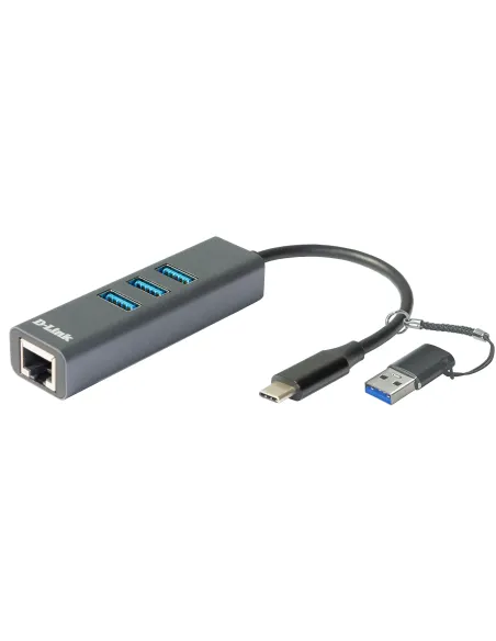 D-Link DUB-2332 Alámbrico USB Tipo C Gris