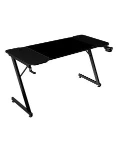 Mars Gaming MGD-X140, Mesa Gaming Ergonómica, Superficie en Fibra de Carbono, Estructura Metálica, Alfombrilla XXL, Soporte