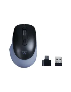 Ewent Ratón óptico inalámbrico con conectividad multidispositivo, clics silenciosos y adaptador tipo C