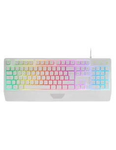 Mars Gaming MK124, Teclado Ergonómico H-Mech, Reposamuñecas Integrado, Iluminación FRGB Rainbow, Teclado Gaming Antighosting