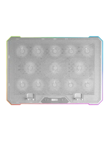 Mars Gaming MNBC13, Base Refrigeradora y Stand para Portátiles Hasta 17”, Iluminación ARGB 10 Modos, 13x Ventiladores con LED