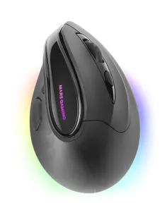 Mars Gaming MM-SK, Ratón Gaming Inalámbrico Vertical, Diseño Ergonómico, Iluminación RGB Chroma, Sensor Óptico Pixart 8400DPI,