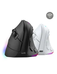 Mars Gaming MM-SK, Ratón Gaming Inalámbrico Vertical, Diseño Ergonómico, Iluminación RGB Chroma, Sensor Óptico Pixart 8400DPI, 2