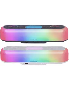 Mars Gaming MSB-ORB, Altavoz Portátil + Barra de Sonido 20W, Iluminación Orbilight RGB 360º, Soundbar con Sistema de Triple