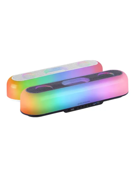 Mars Gaming MSB-ORB, Altavoz Portátil + Barra de Sonido 20W, Iluminación Orbilight RGB 360º, Soundbar con Sistema de Triple