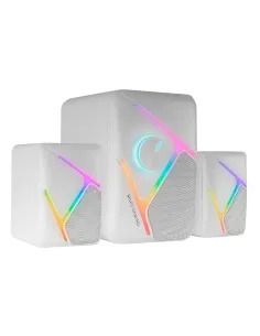 Mars Gaming MS-H21, Altavoces Gaming RGB 2.1 y Subwoofer 35W, Sistema Drivers Invertidos 3D Surround, Altavoces Compactos con 2
