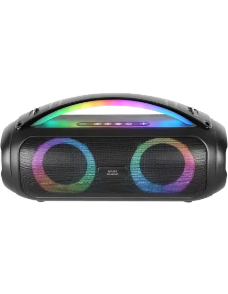Mars Gaming MS-PULSE, Altavoz Bluetooth Portátil 50W RMS, Iluminación RGB, 2 Drivers Activos 93mm + 2 Drivers Pasivos