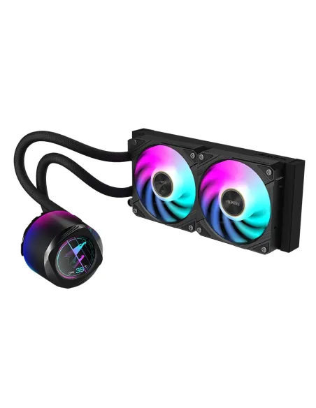 GIGABYTE AORUS WATERFORCE X II 240 Refrigerador de CPU líquido AIO - 2x ventiladores ARGB de 120 mm, pantalla LCD a todo color,