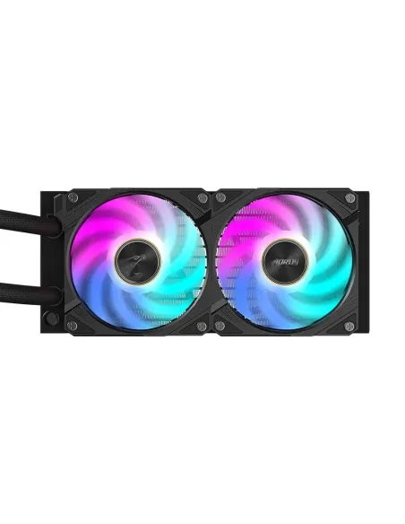 GIGABYTE AORUS WATERFORCE X II 240 Refrigerador de CPU líquido AIO - 2x ventiladores ARGB de 120 mm, pantalla LCD a todo color,