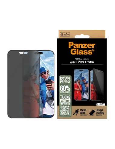 PanzerGlass ® Privacy Screen Protector iPhone 16 Pro Max | Ultra-Wide Fit Protector de pantalla Apple 1 pieza(s)