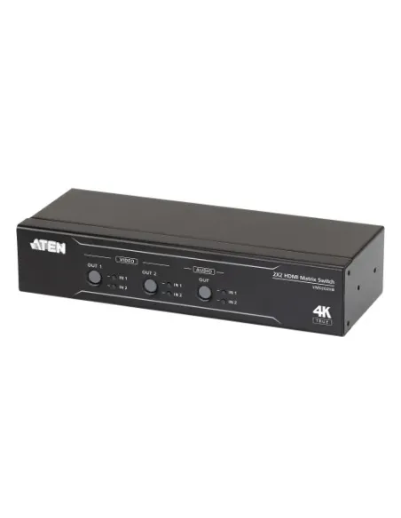 ATEN Switch de matriz HDMI 4K real 2 x 2 con desincrustador de audio