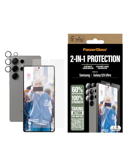 PanzerGlass ® 2-in-1 Protection Bundle Samsung Galaxy S25 Ultra Protector de pantalla 1 pieza(s)