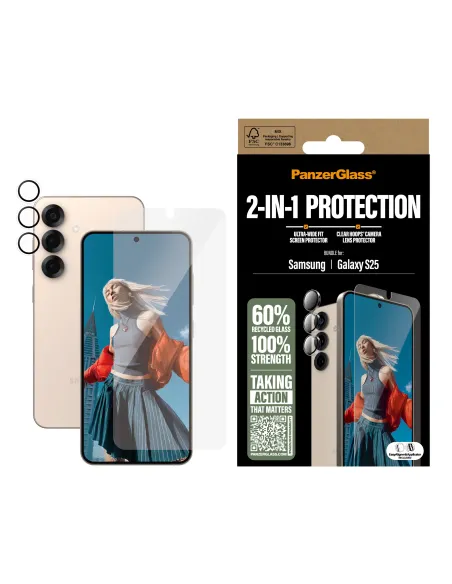 PanzerGlass ® 2-in-1 Protection Bundle Samsung Galaxy S25 Protector de pantalla 1 pieza(s)