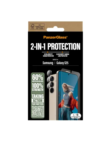 PanzerGlass ® 2-in-1 Protection Bundle Samsung Galaxy S25 Protector de pantalla 1 pieza(s)