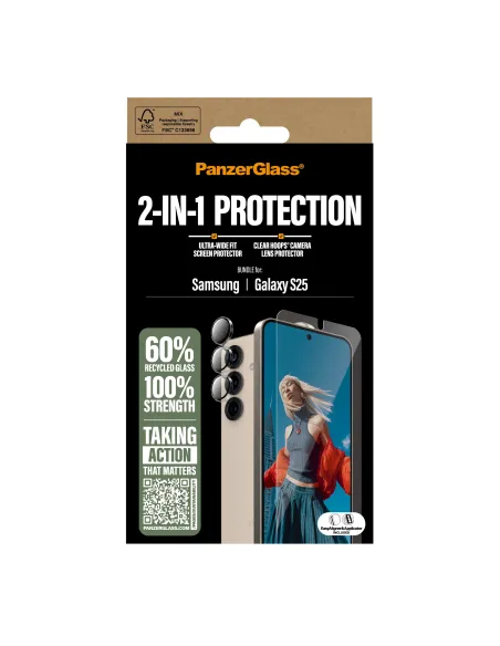 PanzerGlass ® 2-in-1 Protection Bundle Samsung Galaxy S25 Protector de pantalla 1 pieza(s)