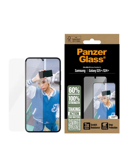 PanzerGlass ® Screen Protector Samsung Galaxy S25+ | S24+ | Ultra-Wide Fit Protector de pantalla 1 pieza(s)