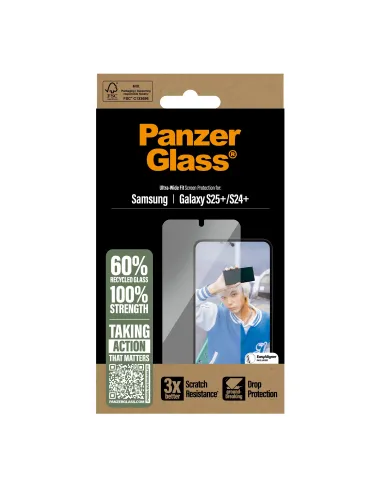 PanzerGlass ® Screen Protector Samsung Galaxy S25+ | S24+ | Ultra-Wide Fit Protector de pantalla 1 pieza(s)