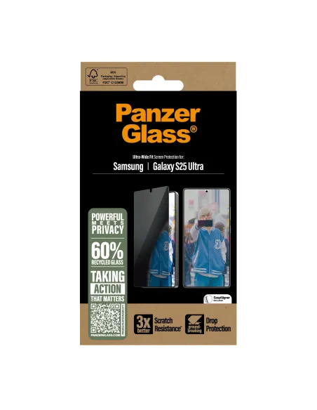 PanzerGlass ® Privacy Screen Protector Samsung Galaxy S25 Ultra | Ultra-Wide Fit Protector de pantalla 1 pieza(s)