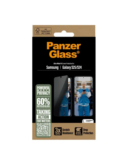 PanzerGlass ® Privacy Screen Protector Samsung Galaxy S25 | S24 | Ultra-Wide Fit Protector de pantalla 1 pieza(s)