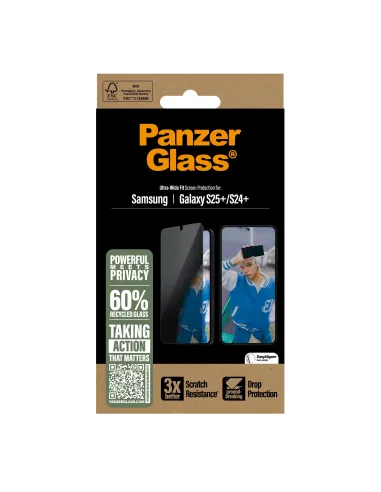 PanzerGlass ® Privacy Screen Protector Samsung Galaxy S25+ | S24+ | Ultra-Wide Fit Protector de pantalla 1 pieza(s)