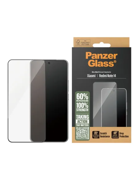 PanzerGlass ® Screen Protector w. Black Frame Xiaomi Redmi Note 14 | Ultra-Wide Fit Protector de pantalla 1 pieza(s)