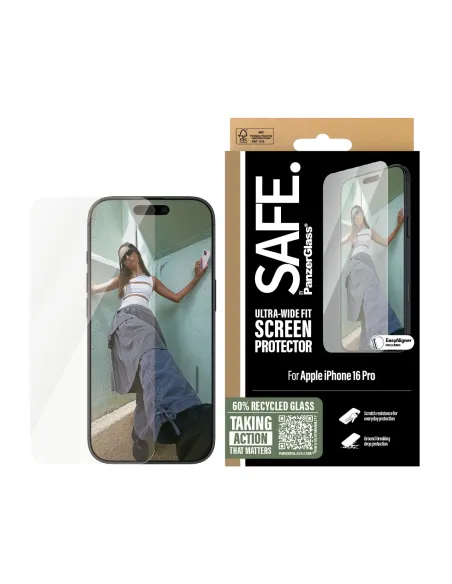 PanzerGlass SAFE. by ® Screen Protector iPhone 16 Pro | Ultra-Wide Fit Protector de pantalla Apple 1 pieza(s)